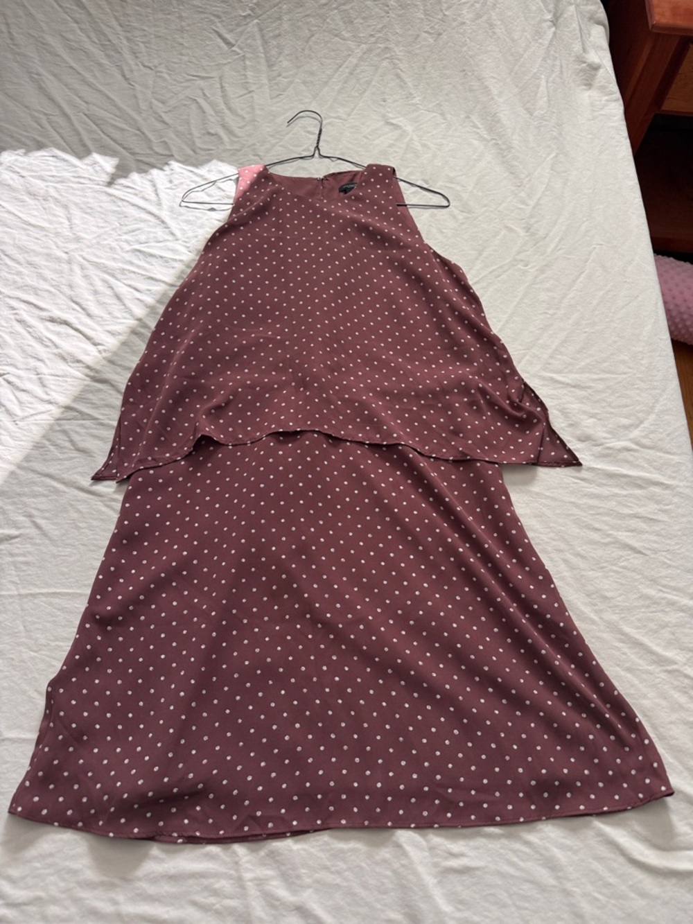 Ann Taylor Factory Brown with Polka Dot Midi Dress